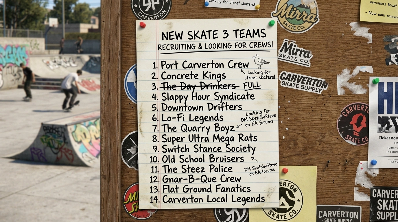Skate 3 Team Names Ideas
