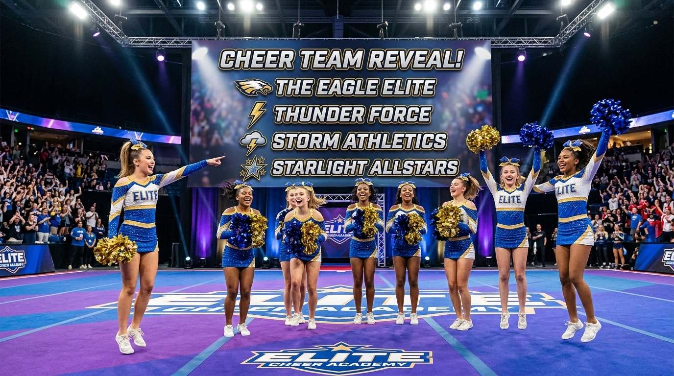 Cheer team names and colors